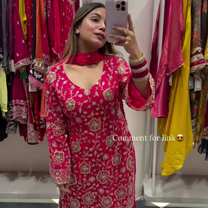 Ensemble Sharara indien pakistanais magnifique et élégant en georgette lourde, tenue de mariée, tenue de fête, tenue de mariage traditionnelle, tenue décontractée pour femmes - Product Image 1