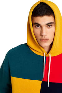 Nouveaux hommes décontracté couleur bloc panneau Streetwear poches kangourou personnaliser panneau couleur 100% coton sweats à capuche pour hommes - Product Image 3