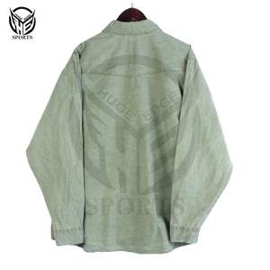 Camisa de mezclilla de manga corta Vietnam manga larga informal algodón 100% Botón de servicio OEM para hombres - Product Image 2