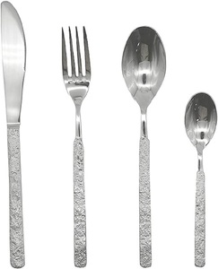 Ensemble de couverts en acier inoxydable de style luxueux, grande quantité, vente en gros, fabrication en usine, cuillère, fourchette, couteau dorés pour les mariages occidentaux - Product Image 4