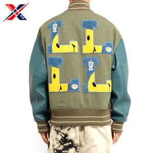 Veste universitaire pour homme de haute qualité à prix de gros, en coton de soie, patchwork, col montant, respirante, séchage rapide pour l'hiver - Product Image 2