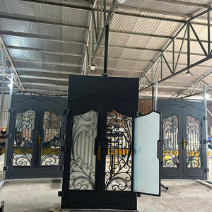 Porte d'entrée en acier élégante et artistique, design durable, portes d'entrée artisanales, imperméables, taille personnalisée, maisons de luxe, villas - Product Image 4