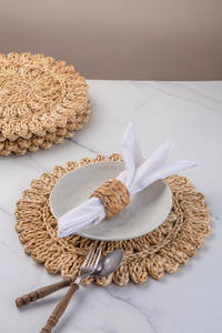 Vente en gros de napperons ronds en cosse de maïs napperons tissés en rotin Boho napperons de printemps de ferme - Product Image 4