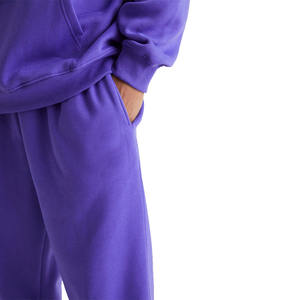 Último 2024 llegada hombres y mujeres azul de gran tamaño 100% conjunto de chándal de algodón para la venta hombres pulóver Sudadera con capucha y pantalón conjunto - Product Image 4