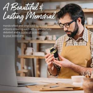 Mini <b>Black</b> Urn - <b>Small</b> for Human Ashes with Box & <b>Bag</b> - <b>Black</b> Keepsake Urn - Handcrafted <b>Small</b> Cremation Urn - Honor Your - Product Image 3