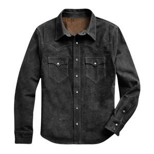 Chemise de camionneur en daim pour homme, style streetwear élégant et respirant, avec poches sur le devant, qualité supérieure, vêtement décontracté - Product Image 3
