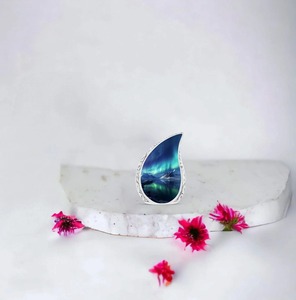 Urna Pequeña de Estilo Europeo y Americano para Cenizas Humanas, Ecológica y Duradera, Aurora Borealis - Product Image 4