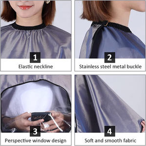 Tablier de barbier de couleur personnalisée Bavoir Meilleur design Tabliers de salon transparents à l'avant pour usage mobile Capes imperméables pour salon de femme - Product Image 2