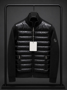 Blouson matelassé hybride de luxe pour homme – Manteau bomber d'hiver thermique premium à col montant, fermeture éclair intégrale, décontracté, coupe-vent et chaud pour l'extérieur - Product Image 2