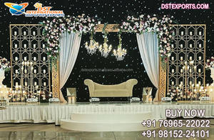 Scène de mariage Design Unique bougie Backwall réception de mariage bougie de nuit toile de fond mur de scène royale décor de fond murs de bougie - Product Image 5