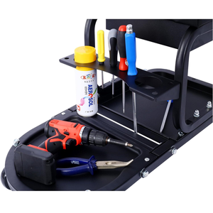 Tabouret d'atelier roulant avec tiroir, siège de mécanicien avec trous pour tournevis, support pour bombe aérosol pour réparation automobile GAPGAR032 - Product Image 3