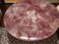 Table basse en cristal de quartz rose écologique, table basse en pierre précieuse naturelle, mobilier de salon moderne de luxe