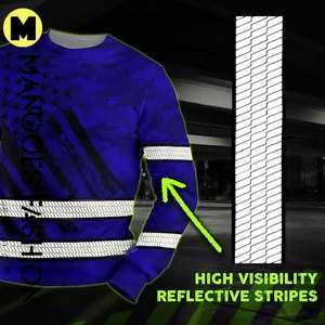 T-shirts réfléchissants de sécurité haute visibilité pour hommes avec chemise de travail à rayures à manches longues pour hommes femmes vêtements de travail - Product Image 3