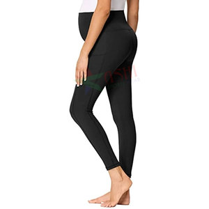 Pantalones de Yoga de maternidad de algodón antideslizantes personalizados para mujer embarazada de talla grande ropa deportiva mallas de maternidad de cintura alta - Product Image 6