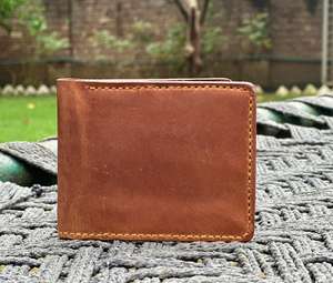 Cartera de piel de vaca genuina bi-fold Crazy Horse estilo Vintage hecha a mano para hombres Anwar Enterprises 'Crazy Horse Biofold genuino - Product Image 1