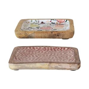 Plateau de service décoratif élégant en forme d'étoile en bois de manguier fait à la main, matériau écologique multifonction personnalisé pour hôtel - Product Image 6