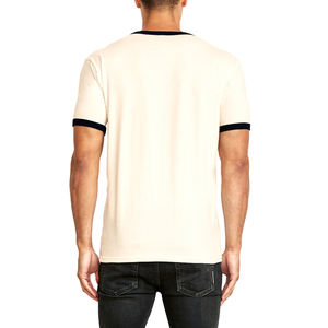 Venta al por mayor 100% algodón anillado Ringer T Shirt Mens T Shirts verano manga corta Top Oversized Ringer Tees - Product Image 2