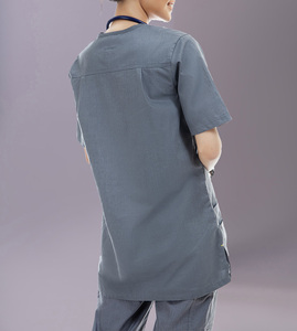 Top Sale Summer <b>Nurses</b> Hospital Uniforms Two Piece Stretch Spandex Short Sleeve Pants Jogger Scrubs Suit Unisex Scrubs Sets - Product Image 2