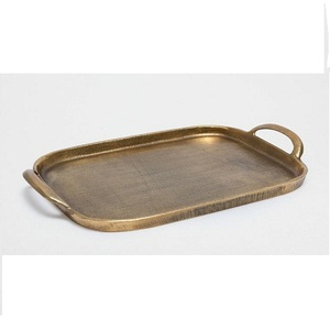Customized Sizes and Shapes Galvanized Metal Round Serving <b>Trays</b> <b>with</b> <b>Handle</b> Fast Delivery-for Gifting <b>with</b> Polish Decoration - Product Image 5
