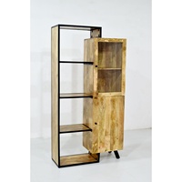 Gabinete de vitrina de almacenamiento convertible moderno contemporáneo Exhibición de madera de mango única Extensible Estilo de madera maciza Sala de estar para el hogar