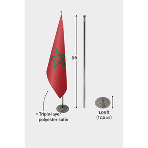 Official Morocco Indoor <b>Flag</b>-Digital Printing Aluminum <b>Pole</b> Nylon/Polyester/Vinyl/Silk Materials Education Use - Product Image 6
