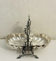 Messing Isolierte Dampfbarer Faltbarer Kekskasten Art Deco Muscheldesign-Ständer mit Griff für Heimdekoration oder Servieren