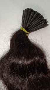 Femmes 80-90 brins I Tip véritables Extensions de cheveux humains vague naturelle indien Remy cheveux Style droit faisceaux simples - Product Image 3