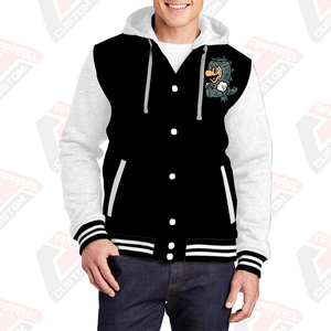 Men's Stylish Warm Customized Varsity Jacket Hood 100% Cotton Fleece Embroidered Digital Printing Stonewashed Plain Dyed Winter - Product Image 4