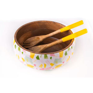 Decorado al por mayor para servir comida restaurante Acacia madera fruta ensalada sopa cuenco rústico hecho a mano cuenco de madera esmalte diseño pegatina - Product Image 5