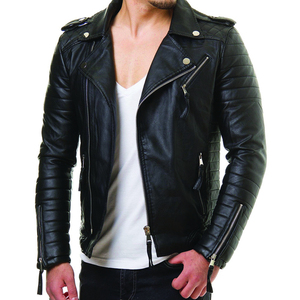 Nueva chaqueta de cuero de moda para hombre, chaqueta de cuero Real con cremallera para hombre, la mejor chaqueta de cuero de calidad superior de calidad - Product Image 5