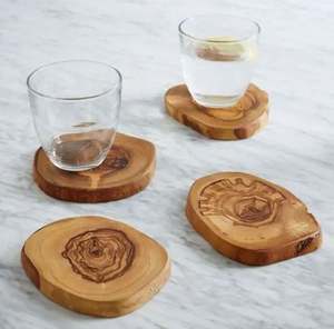Manteles individuales con acabado Natural de alta calidad, juego de posavasos de madera decorativos para exhibición de tazas de té y café, 100% ecológico - Product Image 3