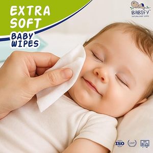 Lingettes pour bébé BabiFy Extra Douces Premium, paquet de 3, 216 lingettes, lingettes en papier pour le soin de la peau des enfants, sans paraben ni rush, avec de l'aloe vera - Product Image 2