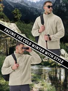 Chaquetas de Forro Polar de Algodón Personalizadas de Nuevo Diseño, Chaqueta Cortavientos para Exteriores con Media Cremallera y Capucha, Chaqueta de Motocicleta Negra de Poliéster para Hombre - Product Image 4