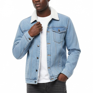 แจ็คเก็ตเดนิมเพิ่มประสิทธิภาพการสวมใส่ที่ดีที่สุดสำหรับผู้ชาย ขายส่งราคาดี ลุคสตรีท แจ็คเก็ตเดนิมสีพื้นสำหรับผู้ชาย - Product Image 1