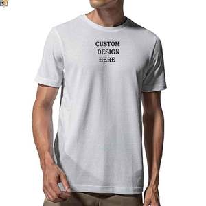 T-shirt décontracté 100% coton-polyester mélangé blanc solide séchage rapide impression de logo corps doux style bambou coton pakistanais vente en gros - Product Image 1
