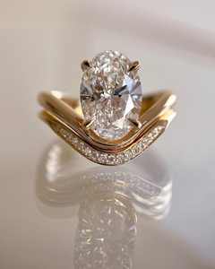 ชุดแหวนแต่งงาน VVS1เพชรรูปวงรีสำหรับงานปาร์ตี้เจ้าสาวชุดแหวนแต่งงาน925 10K 14K 18K - Product Image 2