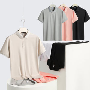 Logotipo personalizado verano Casual suelto sólido manga corta transpirable 100% algodón camisetas Tops hombres s Polo - Product Image 3