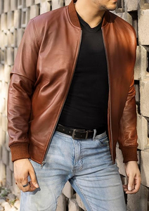 Winter Wear New Style Leather <b>Jacket</b> Stand Collar Front Logo Customized Color Breathable <b>Lightweight</b> High Quality <b>for</b> <b>Men</b> - Product Image 4