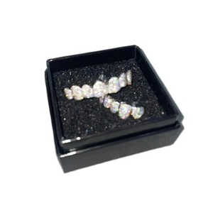 Custom Grillz VVS Moissanite Lab Diamond Iced Out Top Bottom 10k 14K 18k Gold Teeth Grillz for Men and Woman - Product Image 1