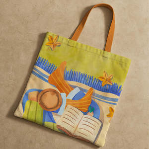 Bohemian Style Canvas Tote <b>Bag</b> with Zipper Closure Lightweight & Versatile Customizable Size Multi-Use for Daily Shopping Travel - Product Image 3