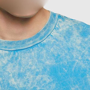 Camiseta Personalizada para Hombre, Lavado Ácido, Tejido de Poliéster/Algodón, Cuello Redondo, Manga Corta, Corte Regular, Talla Grande, Diseño Sólido con Gráfico, Logotipo Frontal, Estilo Urbano - Product Image 5