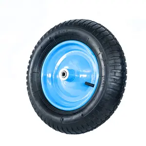 14英寸蓝色轮圈，带顶级内胎3.50-8橡胶轮，用于手推车
