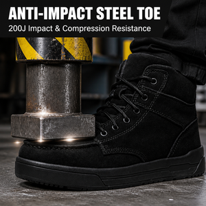 Zapatos <span class=keywords><strong>de</strong></span> Seguridad con Puntera <span class=keywords><strong>de</strong></span> Acero <span class=keywords><strong>para</strong></span> <span class=keywords><strong>Hombre</strong></span>, <span class=keywords><strong>de</strong></span> Gamuza Negra, Resistentes a Pinchazos, Impermeables, con Suela <span class=keywords><strong>de</strong></span> Goma Antideslizante y Transpirable - Product Image 2