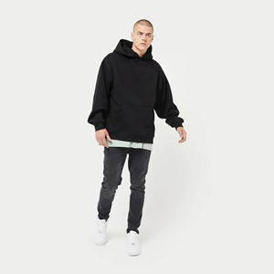 Vente en gros de sweat à capuche basique en coton mélangé pour hommes pull personnalisé pas cher surdimensionné vêtements décontractés sweats à capuche surdimensionnés pour homme - Product Image 3