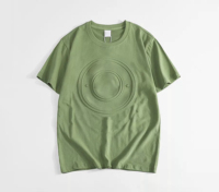 T-shirt pour homme avec texture en relief 3D, design personnalisé, 100% coton tissé, manches courtes, respirant, séchage rapide, vêtement élégant et tendance