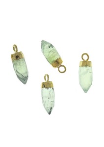 Prehnite Spike <b>Pendant</b> 13x5mm Handmade Point Necklace 925 Silver Electroplated <b>Pendant</b> for Jewelry Making, Birthstone Design - Product Image 2