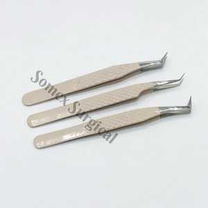 Pinces à épiler de haute qualité à pointe en fibre pour cils, en acier inoxydable et stockage multi-pièces, pinces à épiler pour greffe de cils - Product Image 6