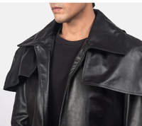 Veste d'automne pour homme 100% cuir véritable, col montant, à capuche, tissée, enduite, respirante, coupe-vent, qualité supérieure, modèle 2026