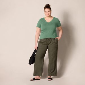 T-shirt décontracté pour femmes en coton, col rond, manches courtes, coupe ample confortable, mode quotidienne, vêtements pour femmes, personnalisable - Product Image 6