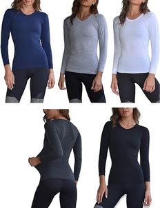 Camiseta de cuello redondo de manga larga para mujer de alta calidad - Product Image 3